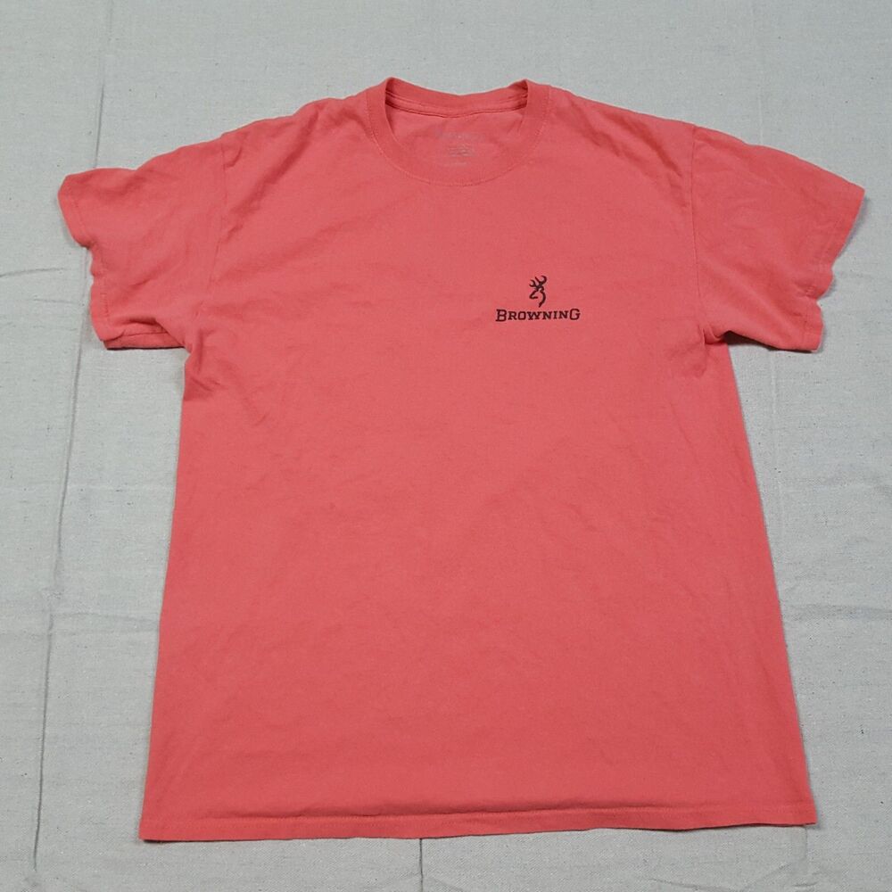 Browning Shirt Womens Medium Pink Pullover Cotton Casual Outdoor Hunting Tee